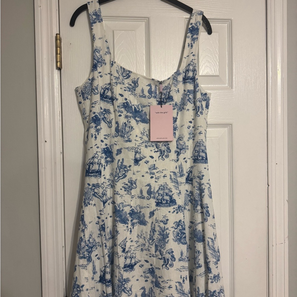 Avec Les Filles Blue and White Dress